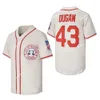 Maillots de baseball pour hommes Jimmy Dugan 43 chemises boutonnées tous les maillots de sport cousus