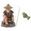 Garden Decorations Fisherman Statue Miniature Figurines Ornament Decor Household Desktop Lovely Sculpture