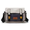 Vintage Crazy Horse Leather Canvas Messenger Bags Laptop Briefcase Crossbody Satchel Bag Designes Boys handbag purses