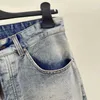 Men's Jeans designer Correct Version B Family 24S Letter Embroidered Denim Versatile Loose for Men and Women TSKW