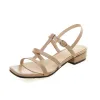 Sandals Qplyxco sexy plus nieuwe sandalen vrouwen zomer stly groot en klein formaat 2850 dansen low hiel feest trouwjurk schoenen vrouw 218