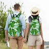 Backpack Men Women Large Capacity School For Student Watercolor Summer Flowers Frogs Bag