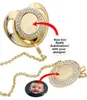 Customize Sublimation Bling Pacifier with Clip Necklace Crystals Party Favor For Baby Keepsake Brithday Gift WLL10003317290