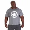 Hommes t-shirts Fitness hommes musculation chemise manches chauve-souris chiffon chemise Gym Fitness Muscle course t-shirt 240306