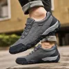 Shoes Brown Size 47 Men Leather Hiking Shoes Trekking Waterproof Sneakers Flats Comfortable Outdoor Walking Mountain Sports Shoes 2022