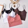 Camisoles tanques sem fio topos push strap acolchoado até bas sem costura fitness seda 2024 sexy ssiere para bralette lingerie feminina