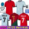 2024 Euro Cup Portuguesa Portugal camisas de futebol RONALDO JOAO FELIX PEPE BERMARDO B.FERNANDES camisa de futebol 24 25 J.MOUTINHO camisa de futebol masculino kit infantil Al Nassr FC