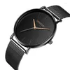 腕時計ジュネーブRelogioMasculino Ultra Thin Wristwatch Women Luxury Stainless Steenless Steenless Steenles