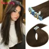 Extension Veravicky Tape in Extension di Capelli Veri Lisci Invisibili per Donna 20 Pezzi/50g Trama di Pelle Senza Cuciture Marrone Cioccolato