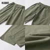 Мужские брюки KUBRO, высококачественные хлопковые брюки-карго в американском стиле, весна 2024, уличная мода, повседневные молодежные свободные прямые широкие брюки