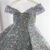 Flower Girl Dresses Ball Sparkly Sequins Beaded Party Princess Kids Pageant Gowns Piano Performance First Communion 240309