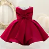 Robes de fille de noël bébé fête robe de princesse pour les filles enfants Costume grand nœud mariage enfants anniversaire années robe de bal