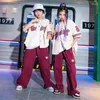 Ensembles de vêtements Enfants Hip Hop Vêtements Lettre d'été Chemise de baseball à manches courtes Pantalon cargo Teen Boys Street Dance Costumes Filles Jazz Costume