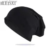 Chapeaux et foulards ensembles HLEISXI nouveau printemps chaud femmes chapeau décontracté empilable couleur unie crâne haricot hommes mode HatC24319