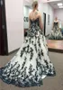 NewGothic Black And White ALine Wedding Dress For Bride 2022 Sweetheart Strapless Backless Lace Bridal Dresses Vestidos Plus Siz2587738