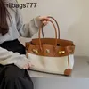 Handmade Bk Handbag French Touch Designer Miss Niche Women's Minimalist Canvas Tote Casual Shoulder Trend Genuine Leather