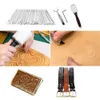 Butuze 489pcsの指示、革製の工具キット革製のクラフトスタンピングツールを備えた作業用品、手縫うためのギフトDIYレザークラフト彫刻