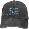 Ball Caps Her Fight Is My Multiple Sclerosis Awareness Cap Adult Adjustable Classic Washed Casquette Denim Hat For Outdoor
