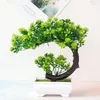 Flores decorativas 1pcs Plantas artificiais Bonsai Pequena árvore falsa planta ornamentos em vasos de flores para casa Jardim de decoração de mesa de quarto