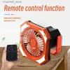 Ventilatori elettrici KINSCOTER Ventilatore per tenda da campeggio Ricarica da tavolo Ventilatore elettrico da soffitto wireless ad anello portatile con alimentatore Illuminazione a LEDY240320