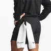 Mens 2-i-1 Summer Running Shorts Breattable Quick-Tork Basket Training Shorts Men Gym Fitness träning korta byxor 240313