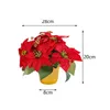 Decorative Flowers Red Christmas Flower Potted Table Decoration Poinsettia Artificial Plant
