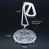 Stal nierdzewna Witchcraft Vortex Naszyjnik Srebrny kolor Viking Triskelion Celtic Węzeł spirala biżuteria Triskele N7062S02 240311