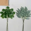 Flores decorativas plantas artificiais folhas simuladas folha de eucalipto para decoração de festa em casa diy falso verde fada simulação plantas