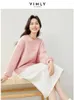 Sweats à capuche pour femmes Vimly Femmes Paresseux Style Drop Sleeve Sweatshirts 2024 Printemps Lettre Broderie Pull Lâche Casual Mode Long Top 30060