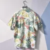 Chemises décontractées pour hommes Tops colorés et chemisiers pour hommes Floral Hawaiian Vêtements drôle imprimé bouton hip hop régulier de haute qualité