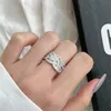 Bagues de luxe en tricot Bague de créateur en argent sterling 925 pour femme fête 5A zircone amour bijoux en diamant fête des femmes datant de la Saint-Valentin ami boîte cadeau taille 5-9