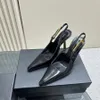 Tacchi Alti da Donna Nuovo Sandalo Slingback in Pelle a Specchio Pantofola Tacchi a Spillo Fibbia Designer di Lusso da Donna Scarpe Estive Sexy Mocassino da Ragazza Tacco Alto da Sera 7-9 cm