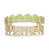 Nuovo design Bling Rame ghiacciato Rame Grillz Denti Gioielli Vampire Grillz Set Fow Donna Uomo