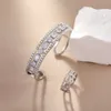 Ny Super Sparkling Full Diamond Open Bridal Versatile Crystal Style Light Ring