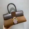 Designer Bag Tote Bag Designer Ny Brillant Color Block Box Leather Horseshoe Buckle Crossbody Bag For Women's Handbags