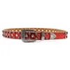 Paski Nowy western Diamond Studded Pas Bling Rhinestone Belt Cowboy Cowgirl Cinto de Strass Skull for Women Men Fashion Ceinture Femme