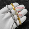 Nuoya New Style 6mm Iced Out Clasp Rope Chain Stainless Steel Twist Bracelet Jewelry for Women