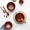 Miski japoński w stylu jujube drewniana miska okrągła duża zupa kreatywna zastawa stołowa ryżu dla dzieci