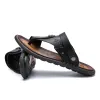 Sandales Vente chaude Sandales pour hommes authentiques chaussures d'été en cuir de loisirs de loisirs flipflops masculins confortables chaussures grandes taille 47