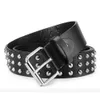 Belts Luxury Rivet Belt Metal Pyramid Straps Men Women Punk Rock Hardware Jeans Designer Waist Belts