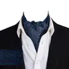 Bow Ties Ikepeibao Men Luxury Gray Paisley Floral Cravat Silk Dot Checked Ascot Self British Gentleman Polyester Scarf Tie Wholesale