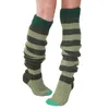 Femmes chaussettes dames rayé multicolore tricot respirant bas adulte automne/hiver décontracté couleur mixte sur le genou