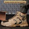 Boots Fashion Safety Shoes Men Lightweight Work Boots Camouflage épisser les chaussures de capuchon d'orteil en acier européen