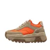 Chaussures décontractées en cuir véritable rétro pour femmes, augmentation de la hauteur de 7cm, Orange, loisirs, sport, confortables, baskets à la mode