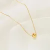Klassische einfache Kugel Anhänger Titan 14k Gelbgold Halskette für Frau koreanischen Modeschmuck Mädchen Accessoires Schlüsselbeinkette