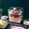 Förvaringsflaskor kök kylskåp med dräneringsbricka klara fruktbehållare lådtyp för matägg