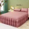 Gonna da letto Solid Princess Bordo in pizzo Copertura protettiva Doppia moderna minimalista sottile antipolvere