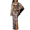 Sukienki swobodne Lady Long 2024 luksusowy projektant elegancka elegancka sukienka na imprezę kwiatową jedno ramię seksowne szczelinę Maxi dla kobiet