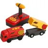 RC Electric Train Set Toys Çocuklar İçin Araba Diecast Yuvası Oyuncak Standart Ahşap Tren Track için Uygun Demiryolu Bataryası Noel Trem Seti 240319