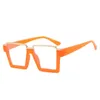 サングラスShauna Retro Semi Metal Square Women Glasses Frame Clear Anti Blue Light Ieewear Men光学